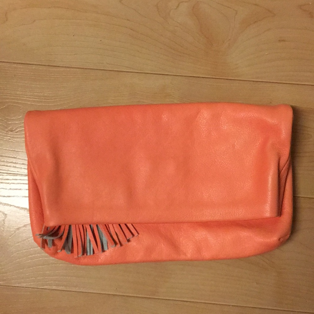 J Crew leather large clutch